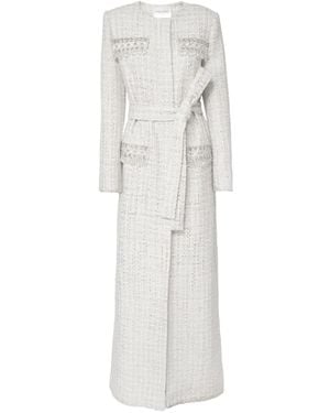 Carolina Herrera Rhinestone Tweed Coat - White