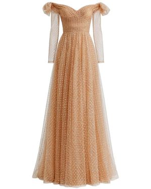 Gemy Maalouf Off-The-Shoulder Gown - Natural