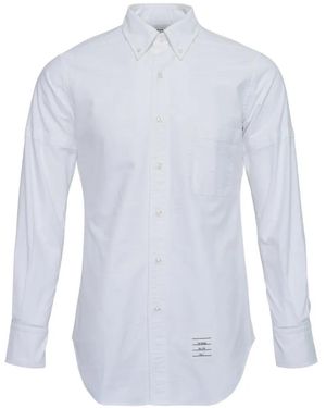 Thom Browne Button-Down Long-Sleeve Shirt - White