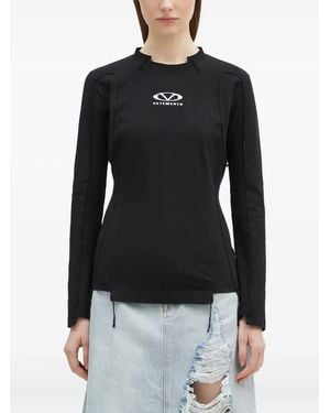 Vetements Exposed-Seam T-Shirt - Black