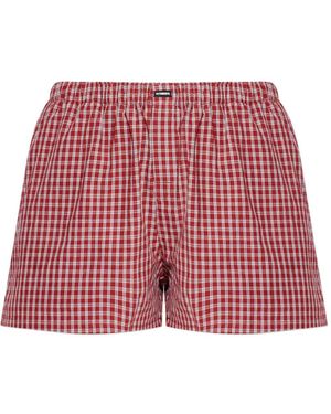 Vetements Karierte Shorts mit elastischem Bund - Rot