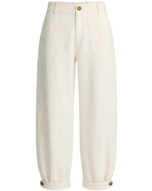 DL1961 Taylor Barrel-Leg Jeans - White