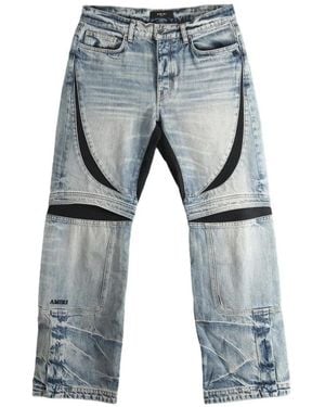 Amiri Panelled Distressed Jeans - Blue