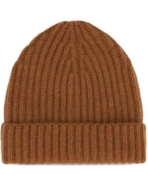 Malo Ribbed Beanie Hat - Brown