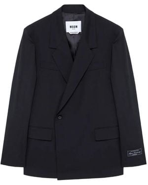 MSGM Cabanjacke Mit Logo-Patch - Blau