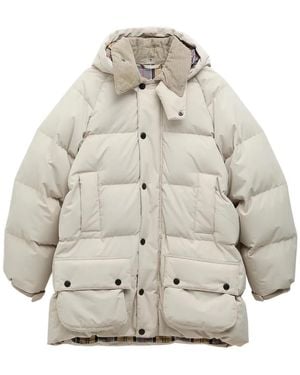 Barbour Beaufort Quilted Corduroy-Collar Jacket - Natural