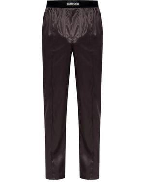 Tom Ford Logo-Waistband Pajama Pants - Blue