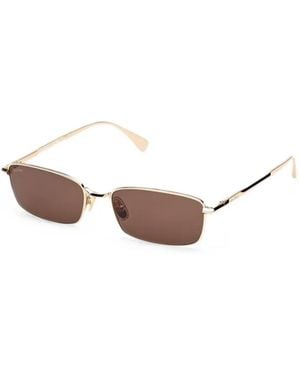 Max Mara Eyewear Rectangle-Frame Sunglasses - Metallic