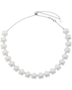 Swarovski Flower-Embellished Necklace - White
