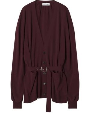 Lanvin Vest Met Ballonmouwen En Ceintuur - Paars