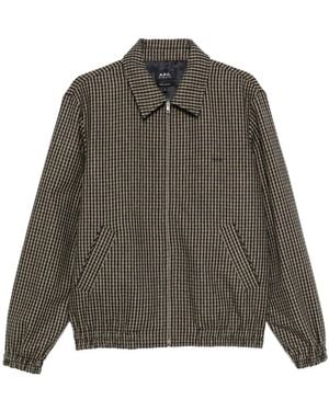 A.P.C. Chaqueta a cuadros gingham y cremallera - Gris