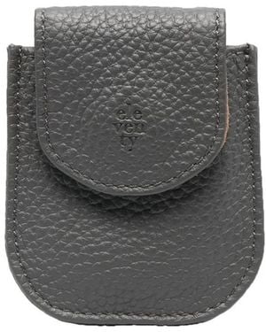 Eleventy Debossed-Logo Pouch - Grey