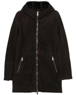 Giorgio Brato Hooded Shearling Coat - Black