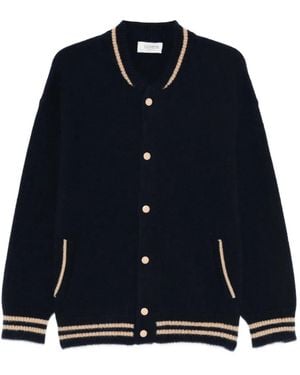 Laneus Knitted Bomber Cardigan - Blue