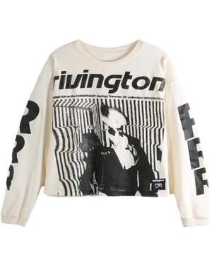 RRR123 Langarmshirt Mit Grafischem Print - Weiß