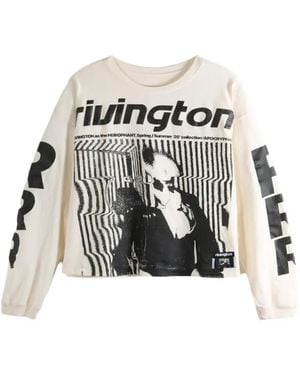 RRR123 Langarmshirt Mit Grafischem Print - Weiß