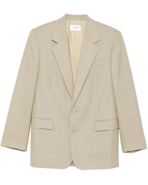 Saint Laurent Flap-Pocket Blazer - Natural
