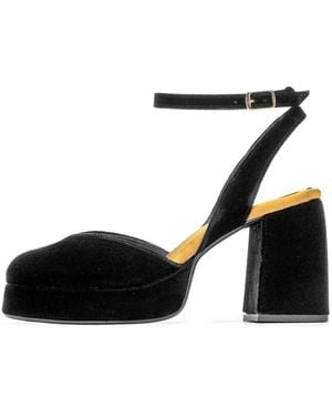 Castañer Verona Platform Strap Court Shoes - Black