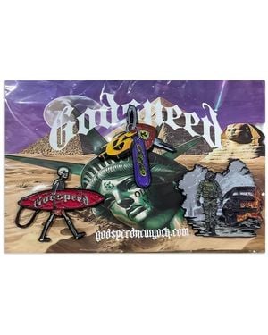 Godspeed Key And Skull Pins Set (Set Of Three) - Blue