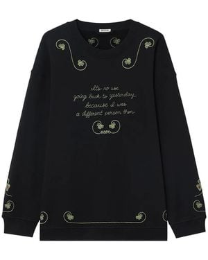 Bode Sweat Brodé En Coton - Black