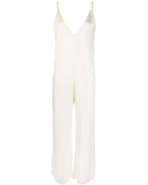 Jil Sander スカラップエッジ ワイドジャンプスーツ - ホワイト