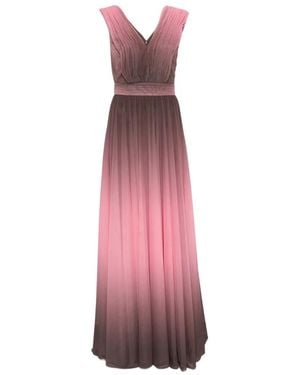 ERMANNO FIRENZE V-Neck Maxi Dress - Pink