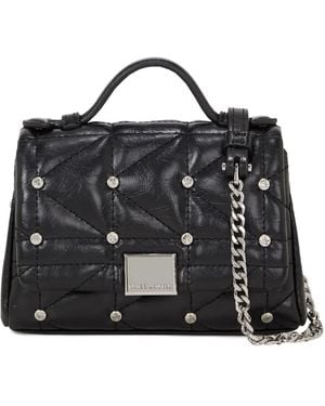 Karl Lagerfeld K/Kuilt Rhinestone-Embellished Cross Body Bag - Black
