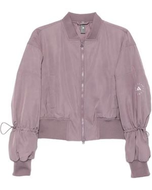 adidas By Stella McCartney Zip-Fastening Ruched-Sleeve Jacket - Purple