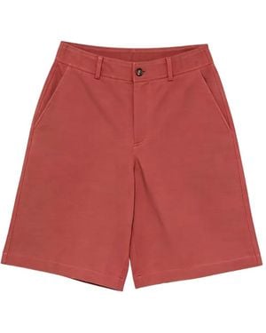 Brunello Cucinelli Contrast-Stitch Shorts - Red