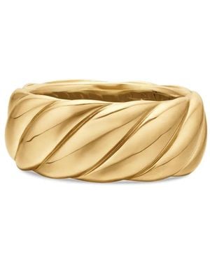 David Yurman 18Kt Geelgouden Sculpted Cable Ring (9 Mm) - Metallic