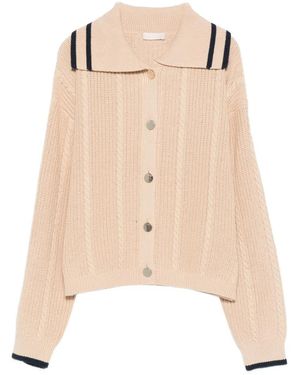 Liu Jo Cream Cable Knit Sweater - Natural