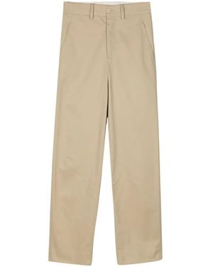 Bode High-Rise Straight-Leg Cotton Pants - Natural