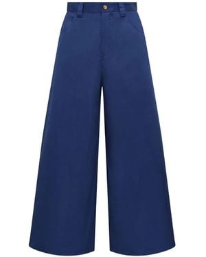 Maliparmi Pantalon Palazzo À Coupe Crop - Blue