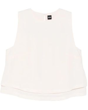 BOSS Open-Back Layered Top - White