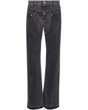 Stella McCartney Two-Tone Double-Waistband Jeans - Blue