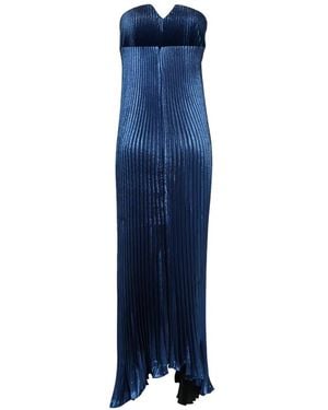 L'idée Geplooide Maxi-Jurk - Blauw