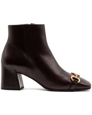 Mara Bini Leather Ankle Boots - Black