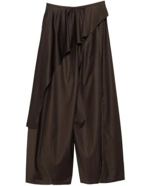 YANGKEHAN Ruffled Panelled Pants - Brown