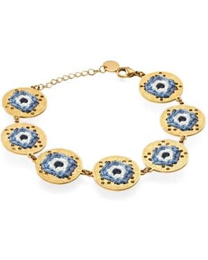 L'EIGHT STUDIO Embroidered Openwork Medallion Bracelet - Metallic