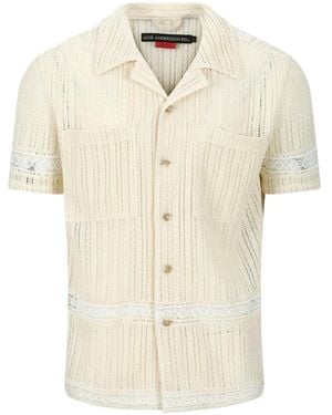 ANDERSSON BELL Lace-Trimmed Ribbed Shirt - Natural