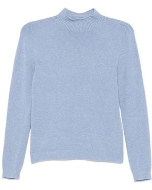 AROVESCIO Stehkragen-Pullover Mit Geripptem Besatz - Blau