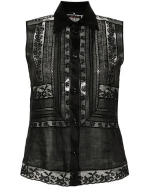Ermanno Scervino Camicia A Fiori - Nero