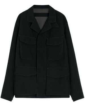 Lemaire Buttoned-Cuff Pocket Overshirt - Black
