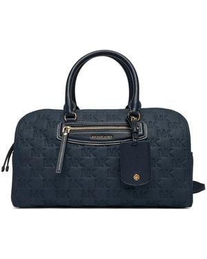 Michael Kors Medium Jet Set Travel Logo-Embossed Leather Holdall - Blue