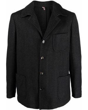 Dell'Oglio Single-Breasted Wool-Blend Jacket - Black