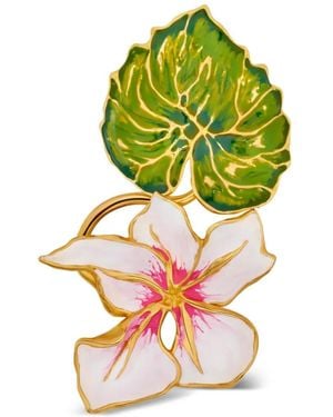 Oscar de la Renta Broche Con Motivo Floral - Verde