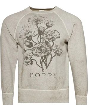 SAINT Mxxxxxx Poppy-Print Raglan Sweatshirt - Gray