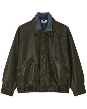 Izzue Logo-Embossed Bomber Jacket - Green