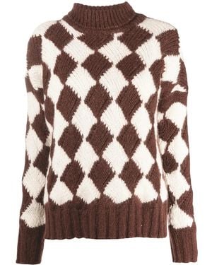 Plan C Maglione A Collo Alto - Marrone