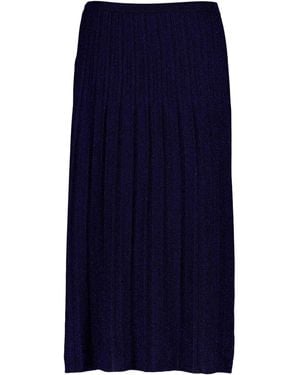 Zimmermann Ribbed Lurex Midi Skirt - Blue